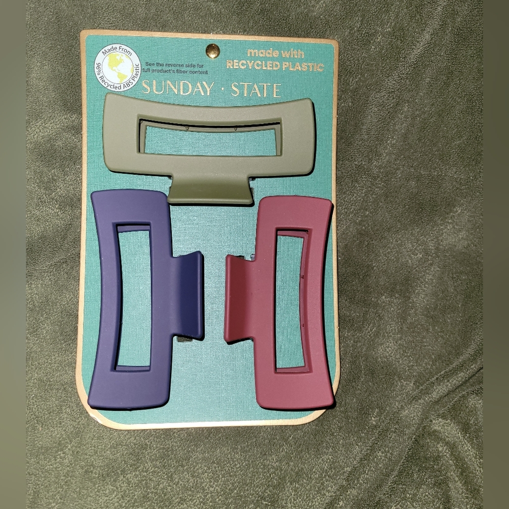 NEW Sunday State Hair Clips made with Recycled Plastic